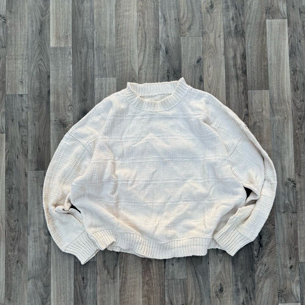 Vintage retro plaid knit oversized sweater